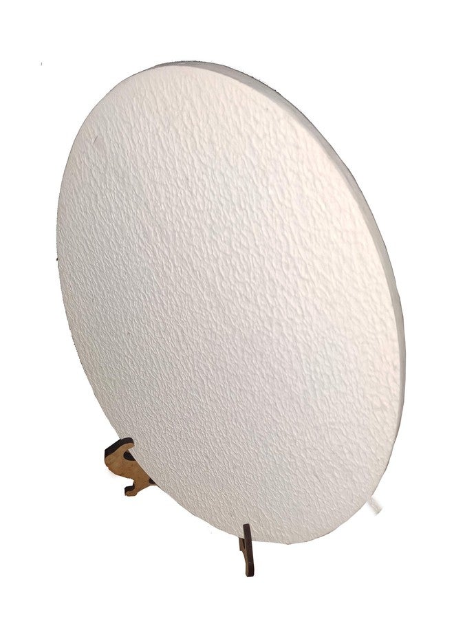 SNOOGG Artist Textured Round Wood Art Board Panel Boards with Easel. Gessoo Primed Ready for Painting with Acrylic, Oil, Mixed Media, Watercolors Size 4 Inch Pack of 2 - Image 2